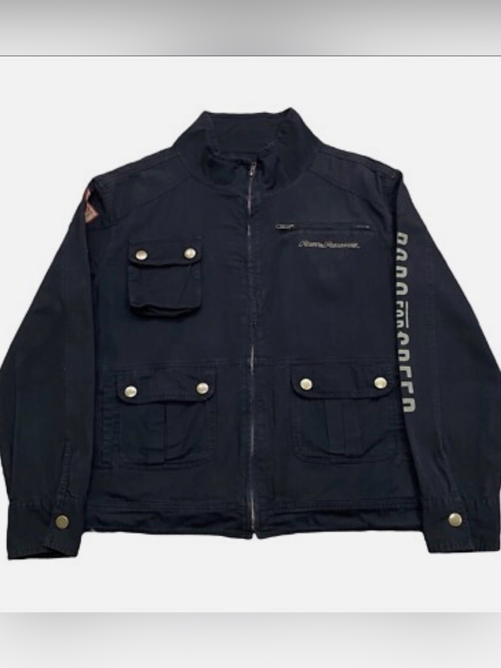 Fast & Furious Universal Studios Black Denim Full Zip Pocket jacket Mens size S